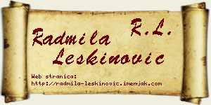 Radmila Leškinović vizit kartica